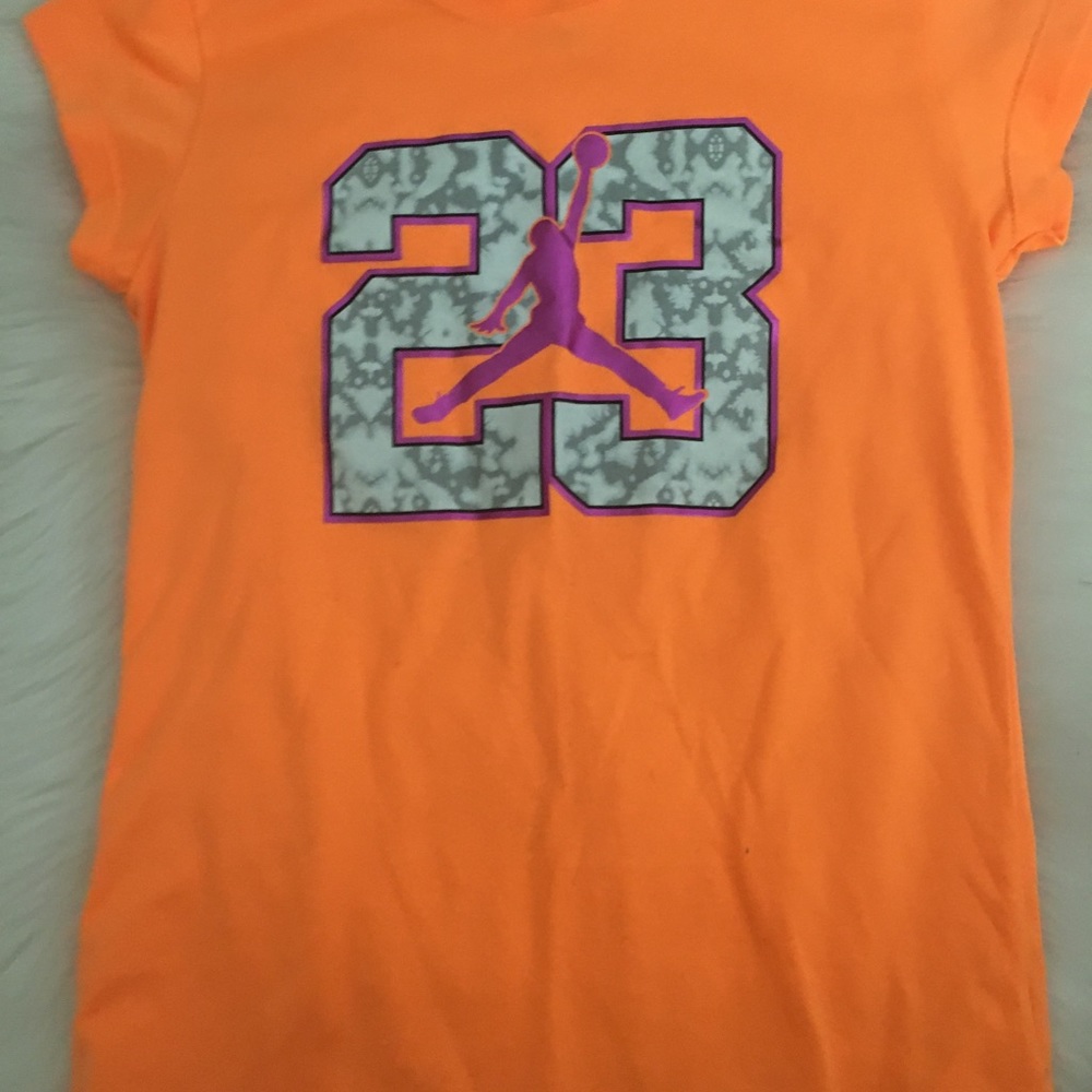 Neon orange Jordan shirt